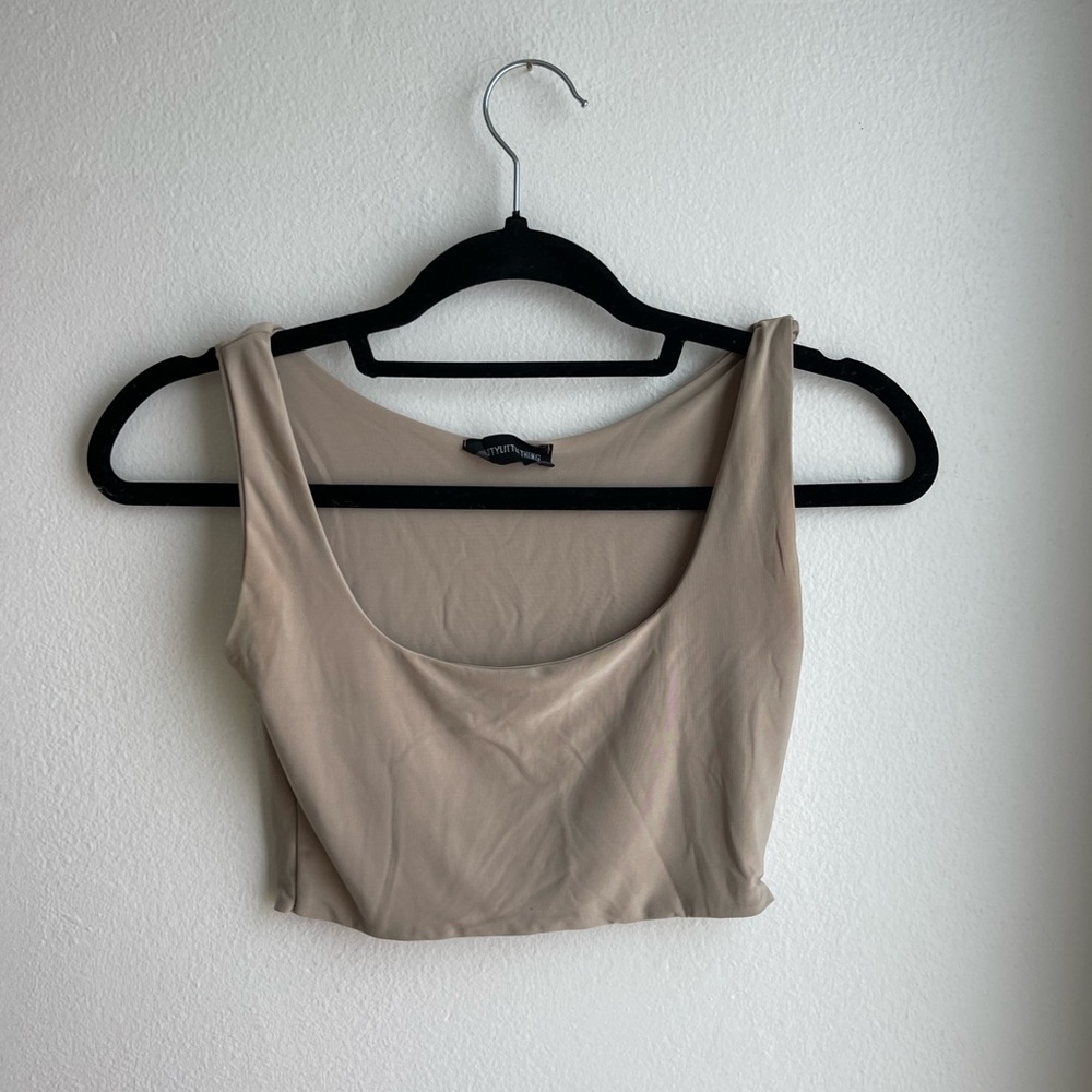 Cream Crop Top